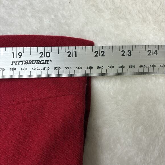 Vtg Womens Blazer Red 100% Wool Lined Single Breasted Size 12 Holiday Christmas - Picture 6 of 7